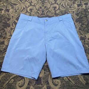 Straight Down Shorts Mens 38 Light Blue Chino Golf Performance Stretch Casual